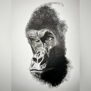 Gorilla face art print